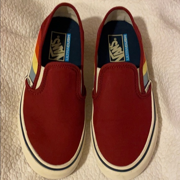 red rainbow vans